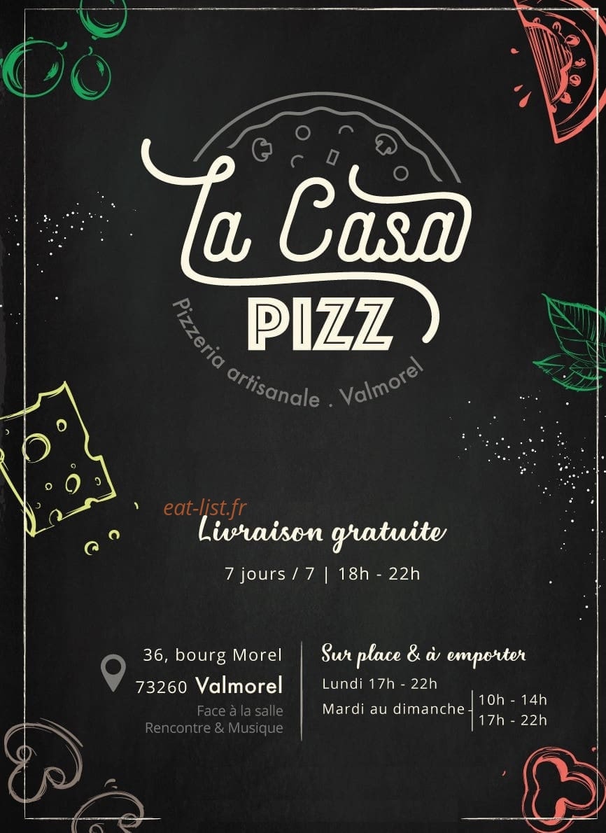 La Casa Pizz' — carte page 1