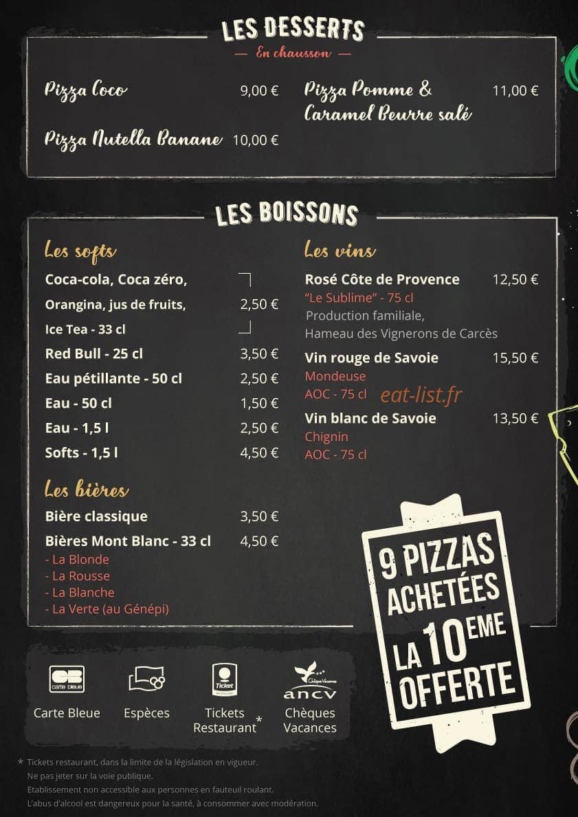 La Casa Pizz' — carte page 4