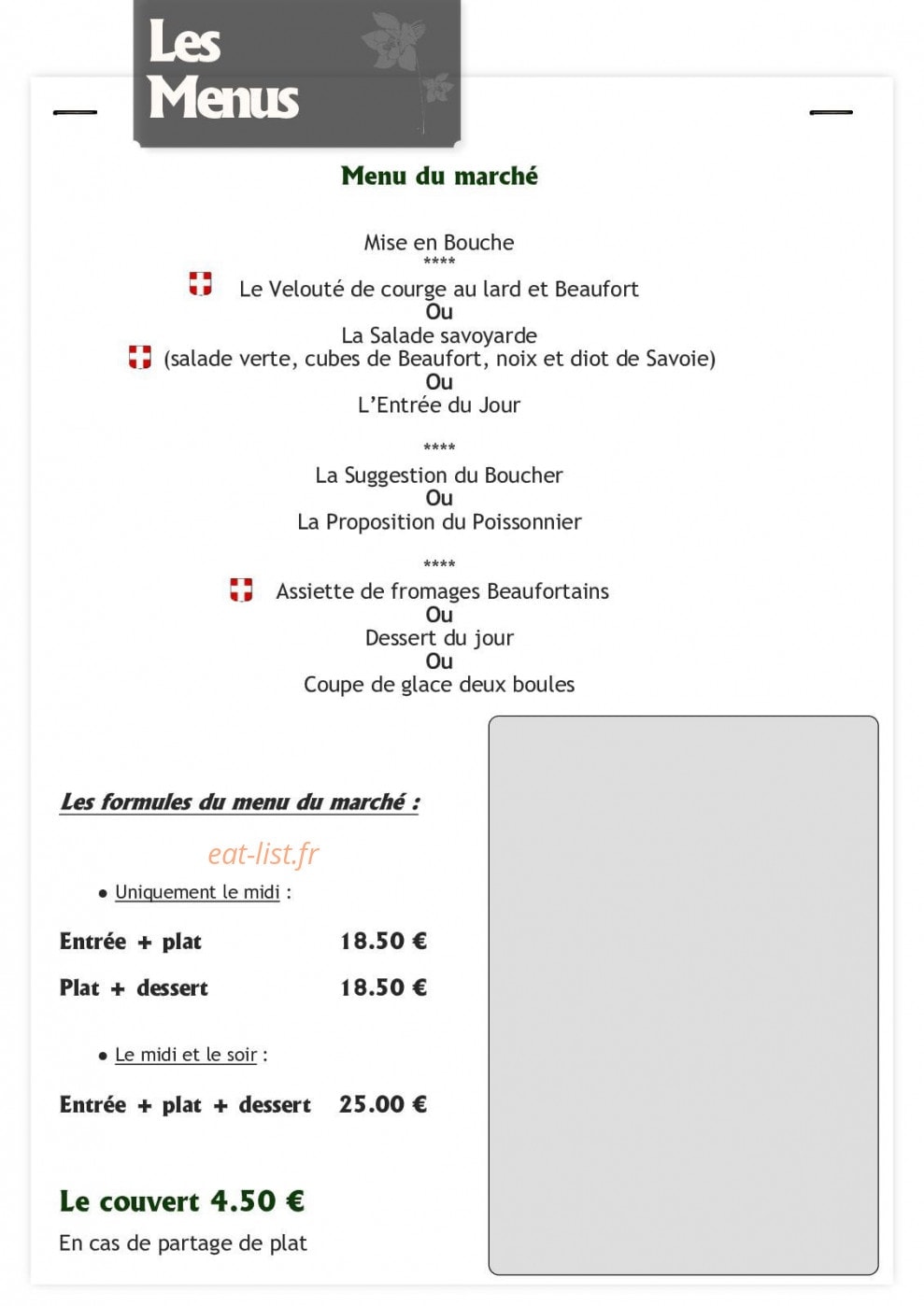 La Table de Joséphine — carte page 4