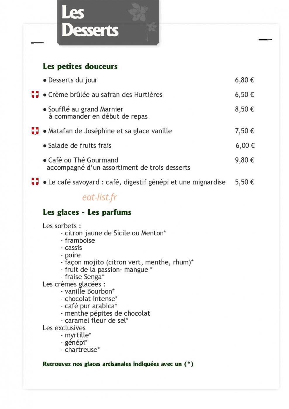 La Table de Joséphine — carte page 9