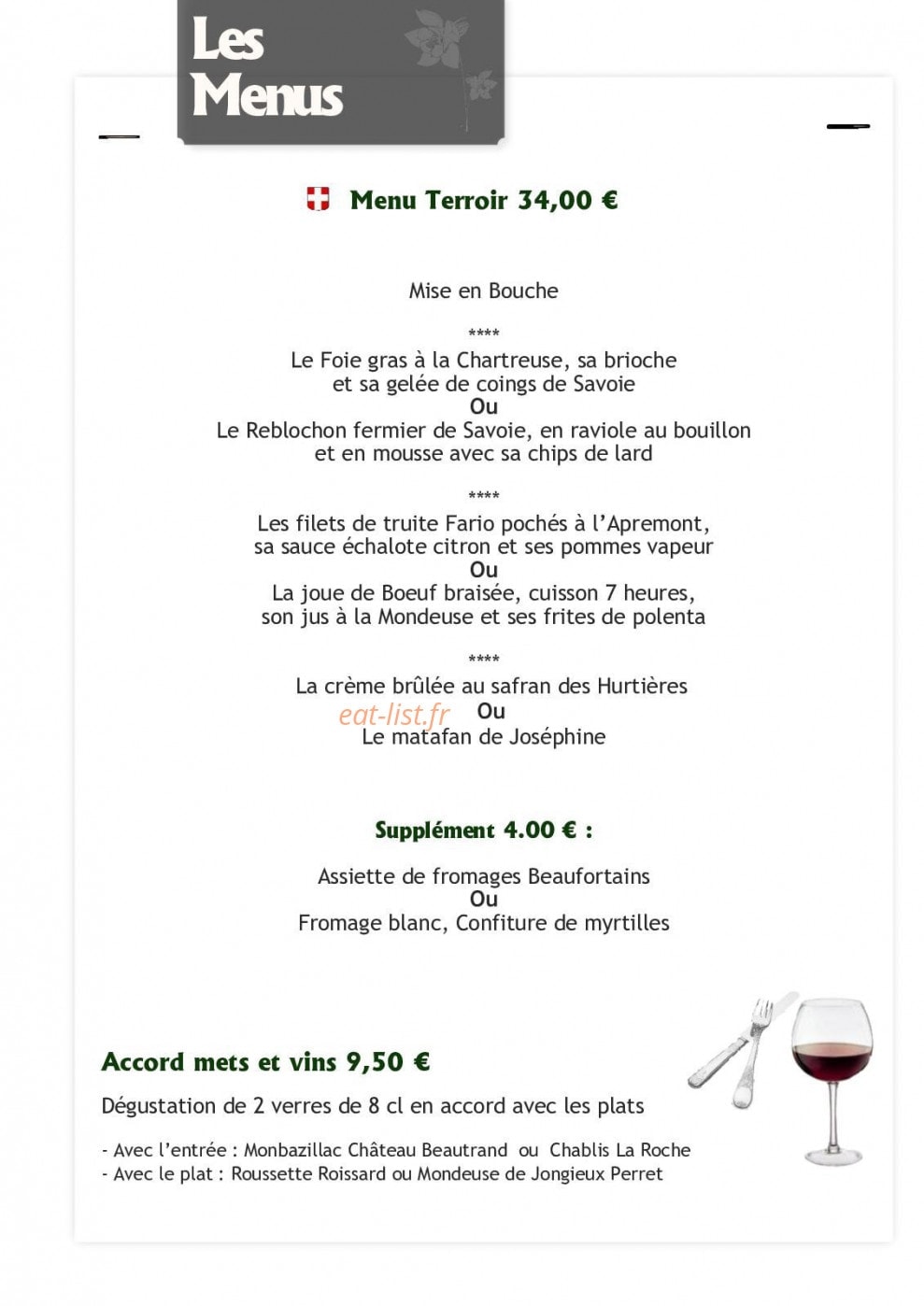 La Table de Joséphine — carte page 5