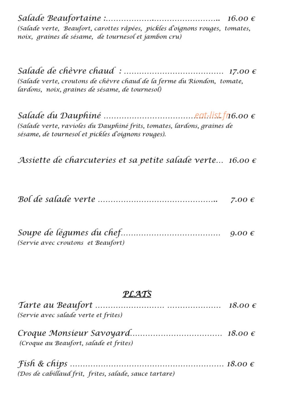 La terrasse d'ISA — carte page 2