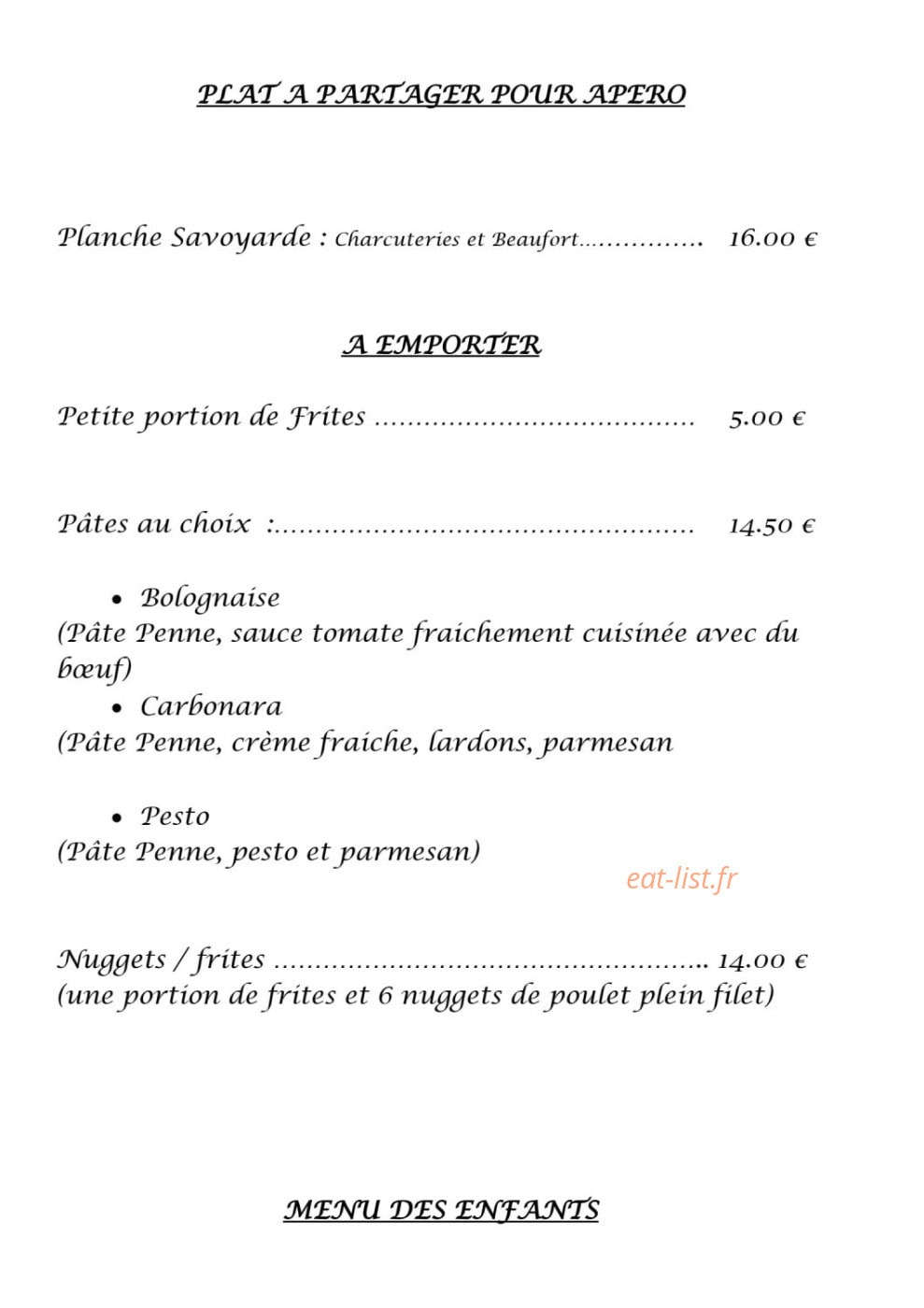 La terrasse d'ISA — carte page 4