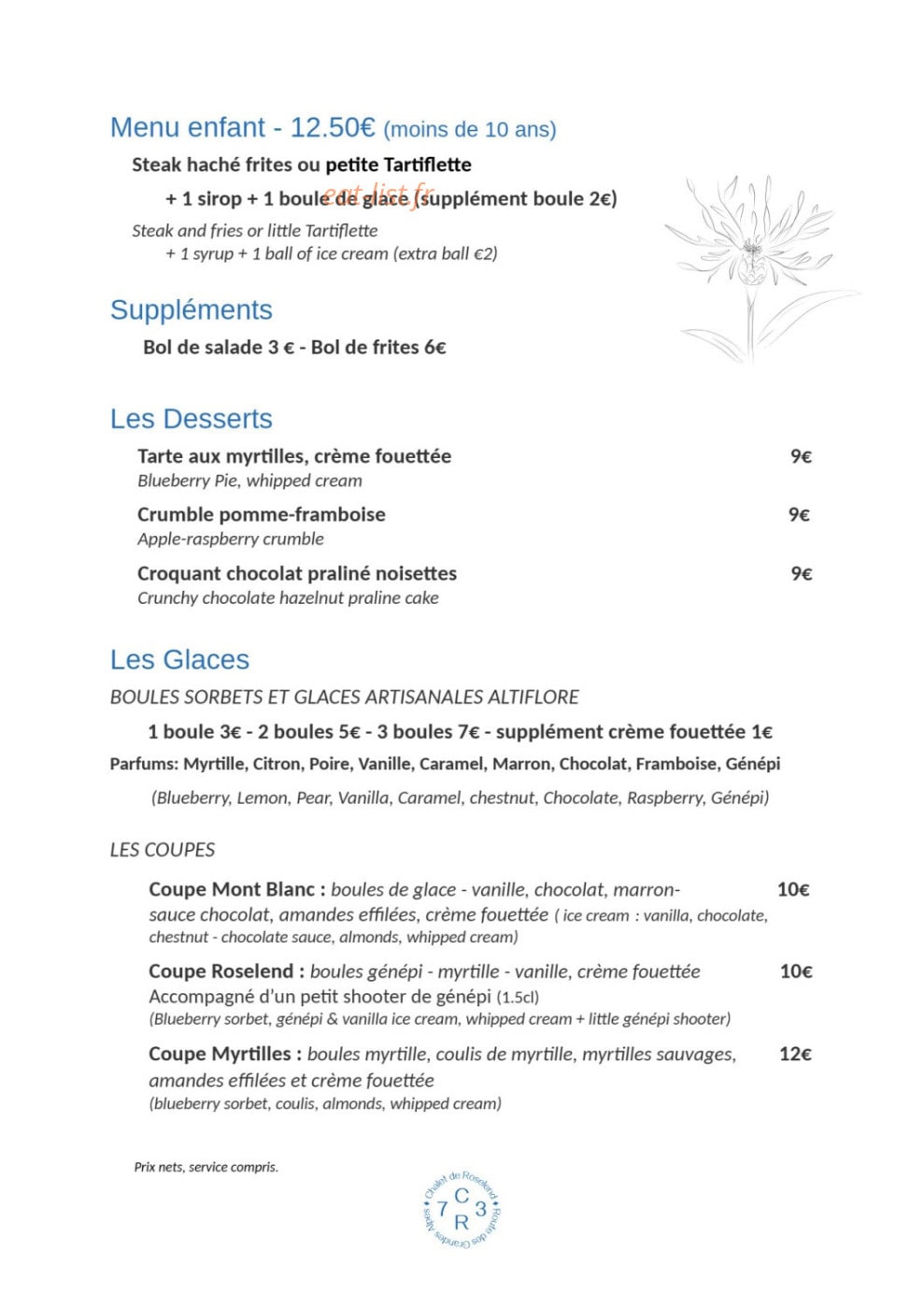 Le Chalet de Roselend — carte page 2