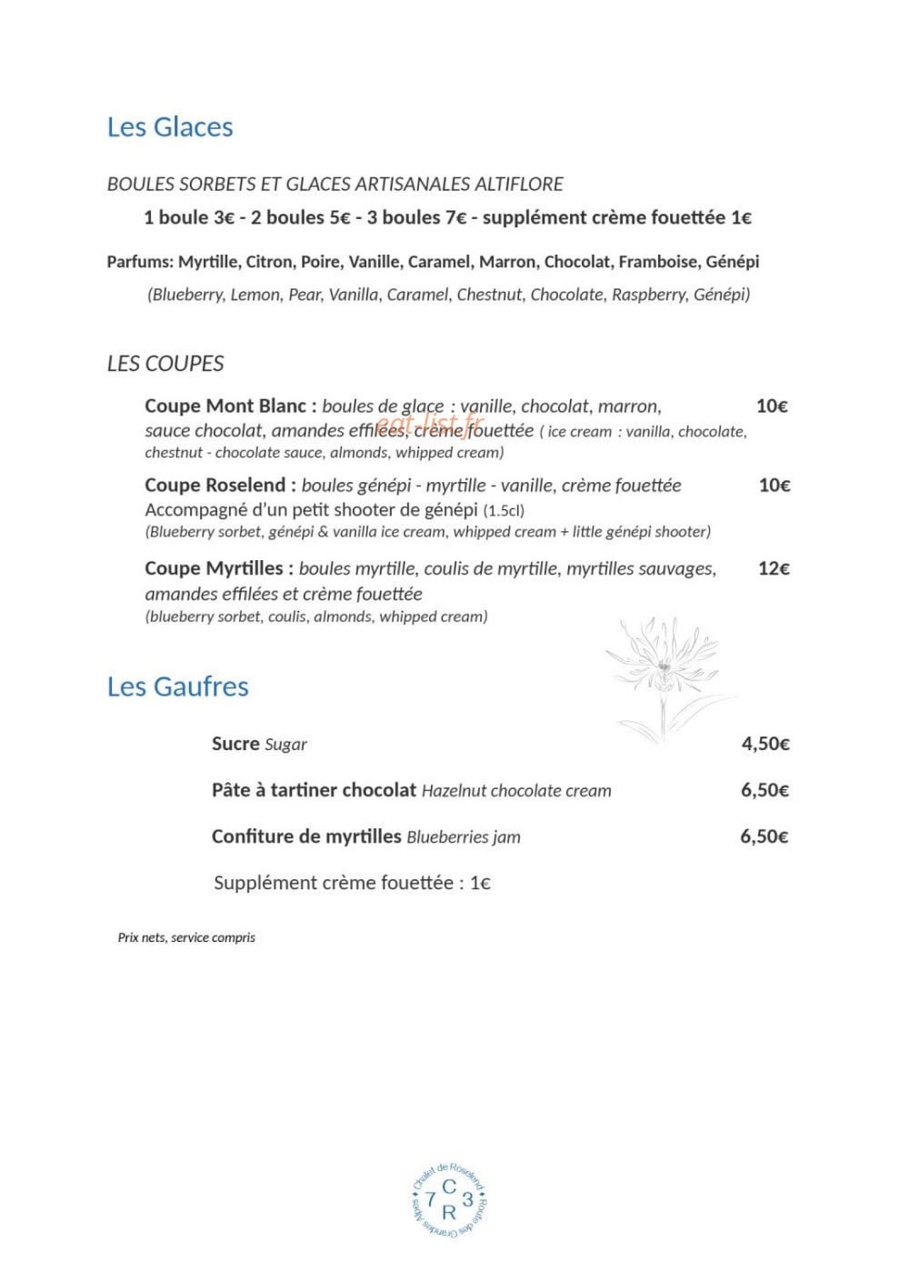 Le Chalet de Roselend — carte page 4