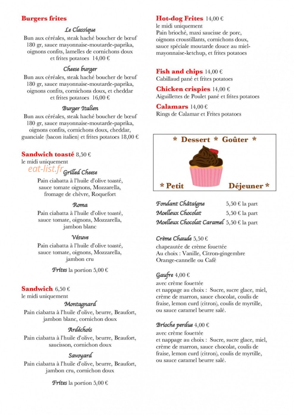 Café de Montagne — carte page 3