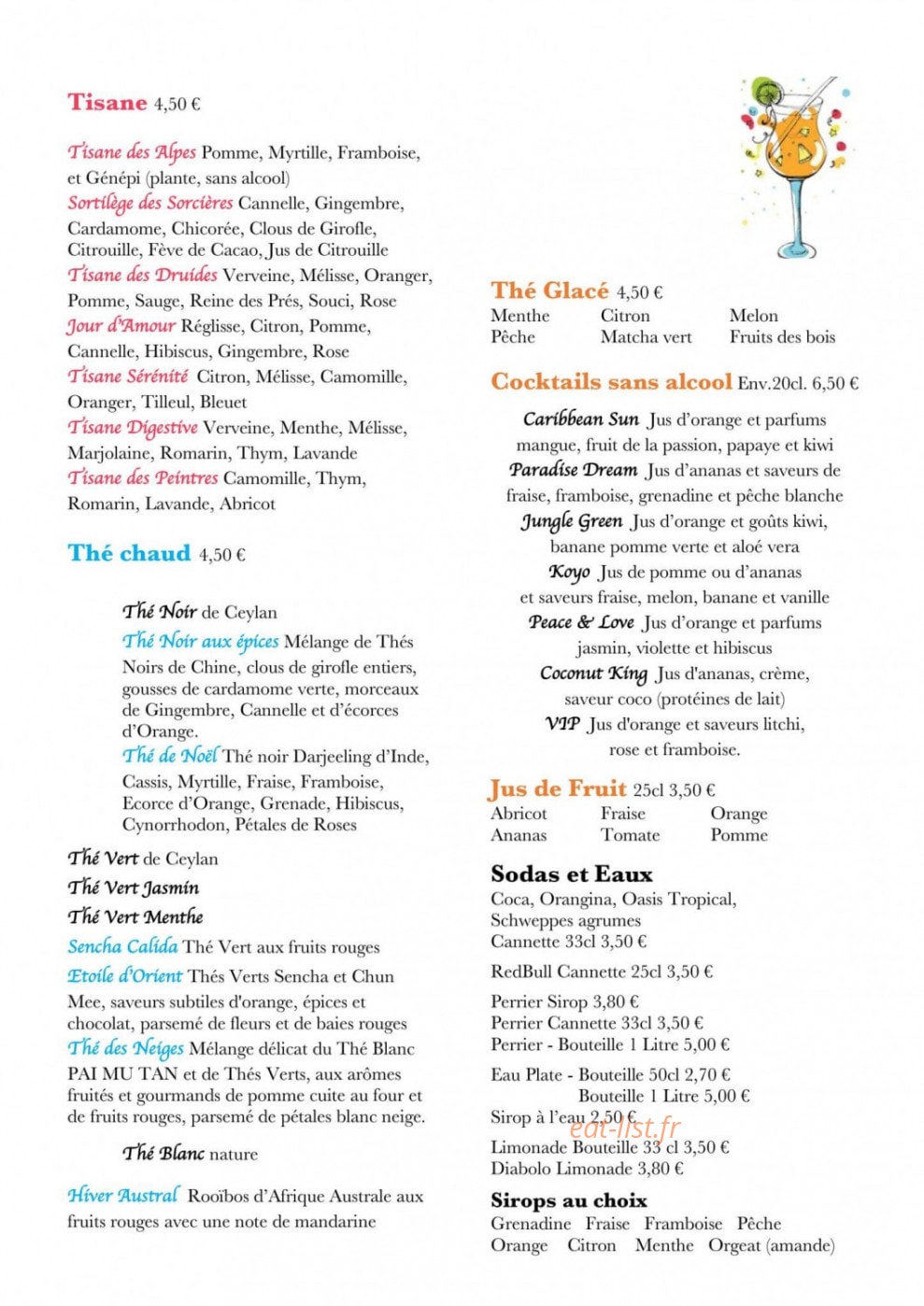 Café de Montagne — carte page 7