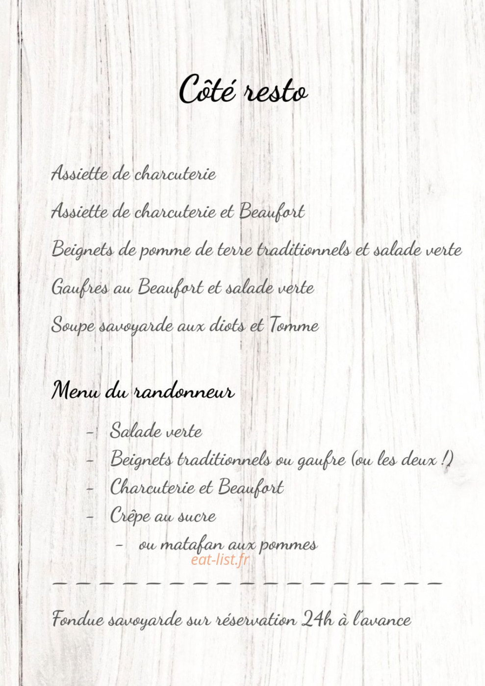 Le Casse Croûte du Pachon — carte page 3