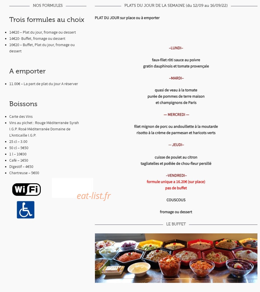 Bar Du Commerce — carte page 1
