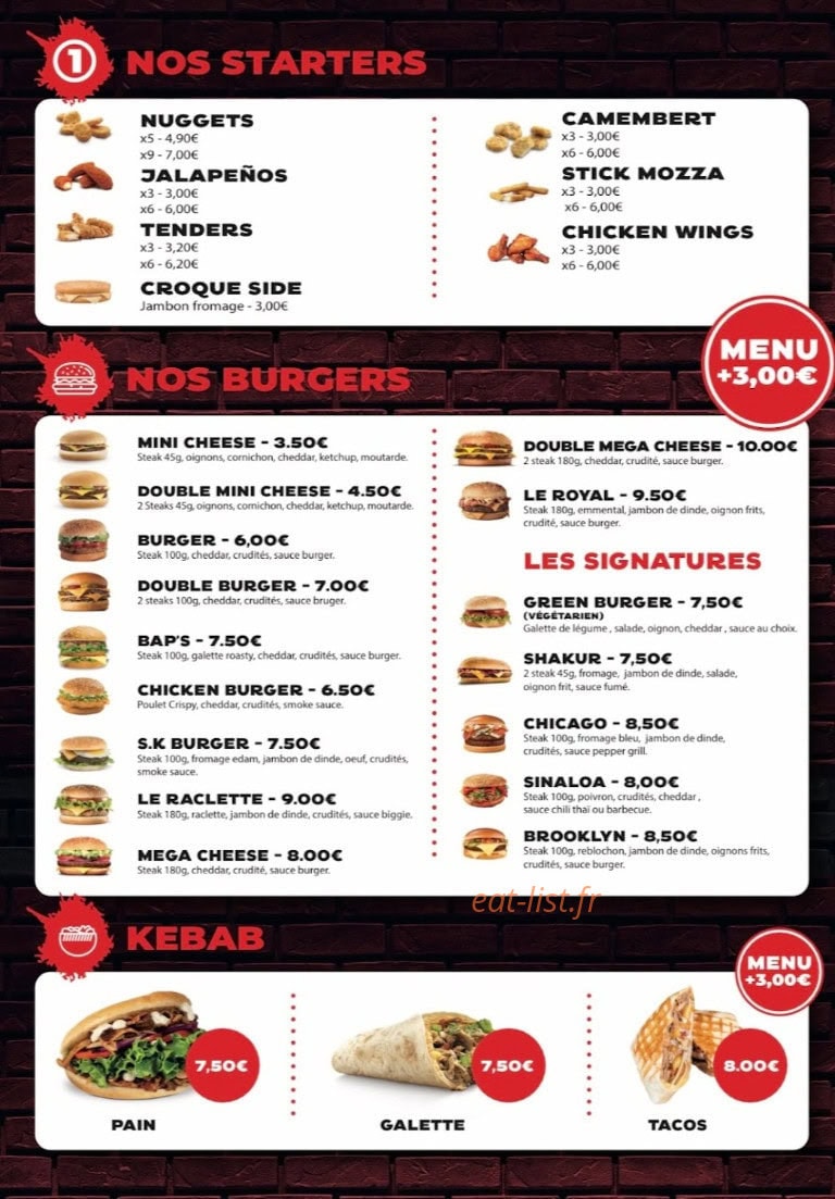 Eat Side II — carte page 1