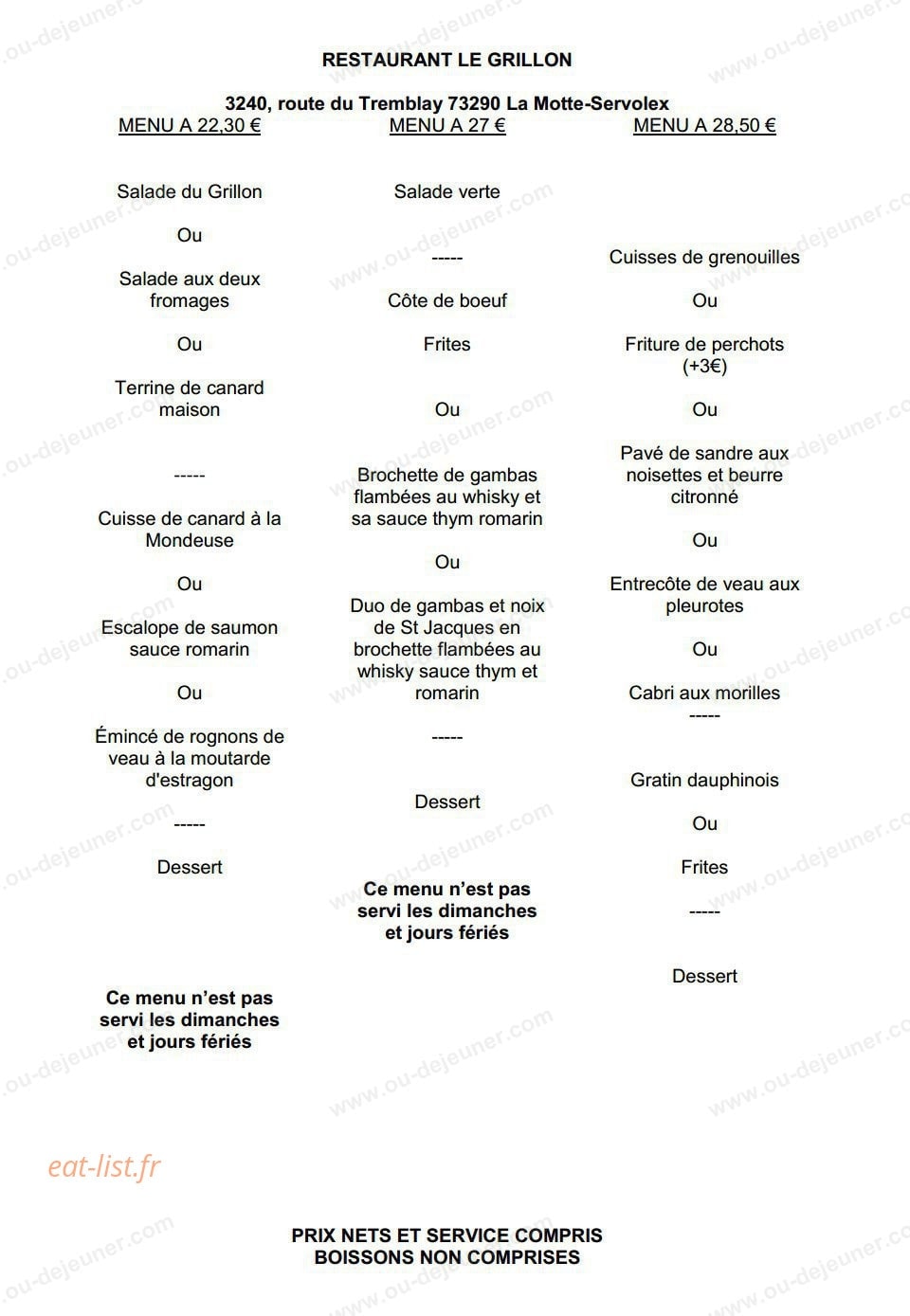 Le grillon — carte page 2