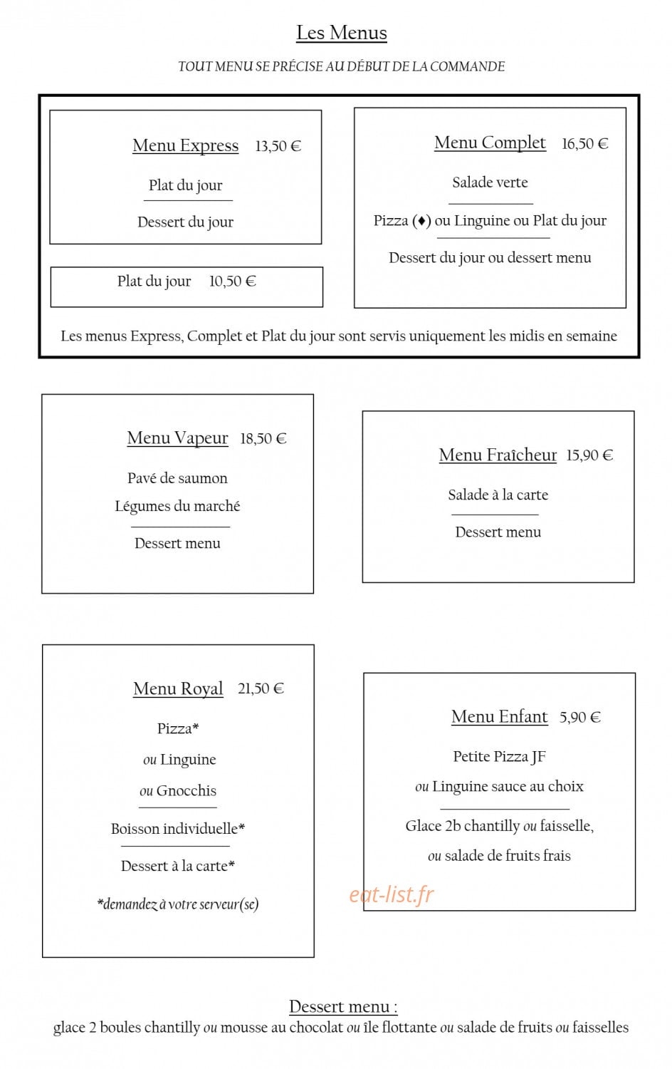 Pizza Pepone — carte page 1