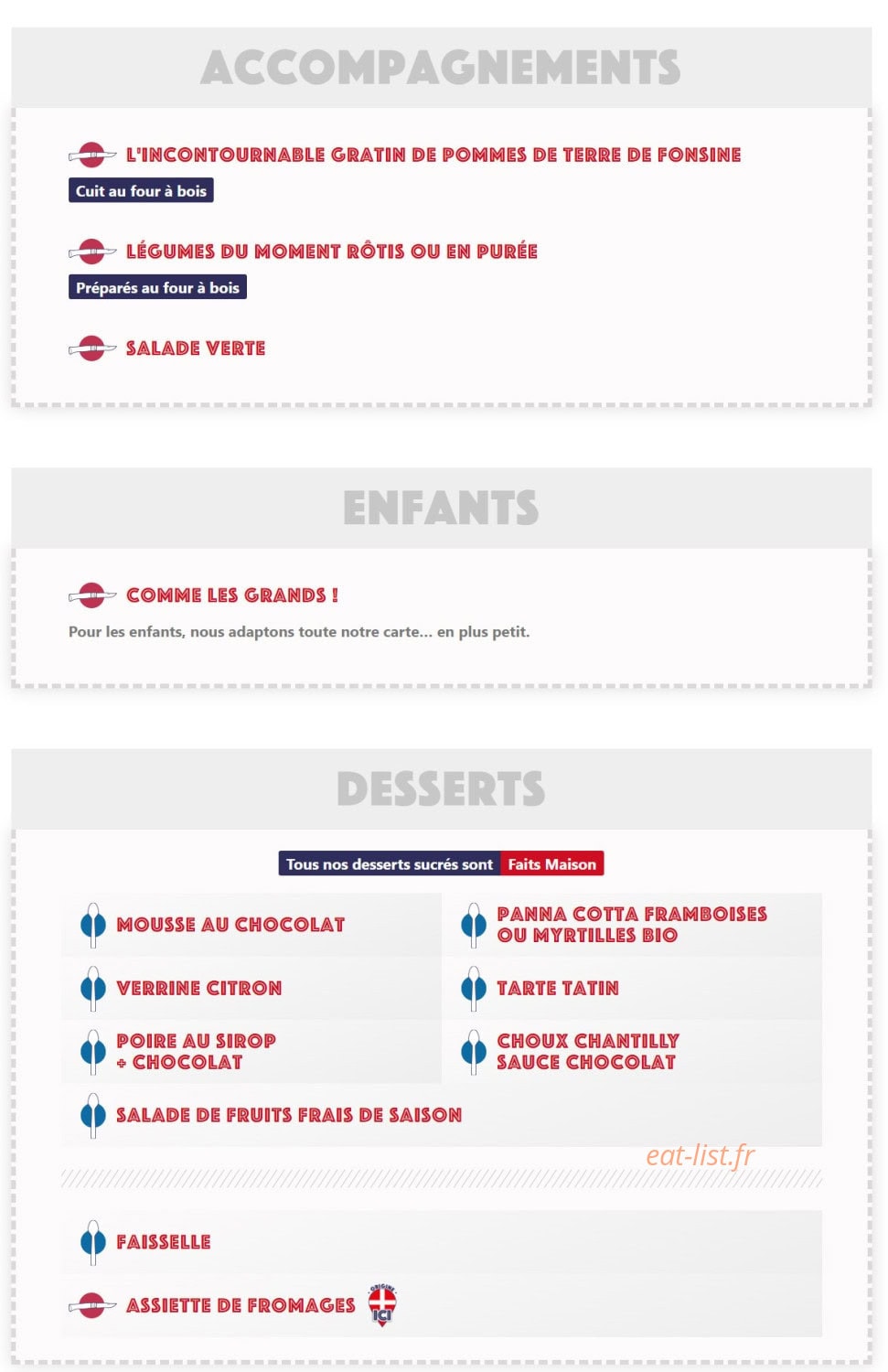 Chez Marcel & Fonsine — carte page 3