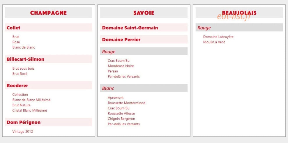 Chez Marcel & Fonsine — carte page 4