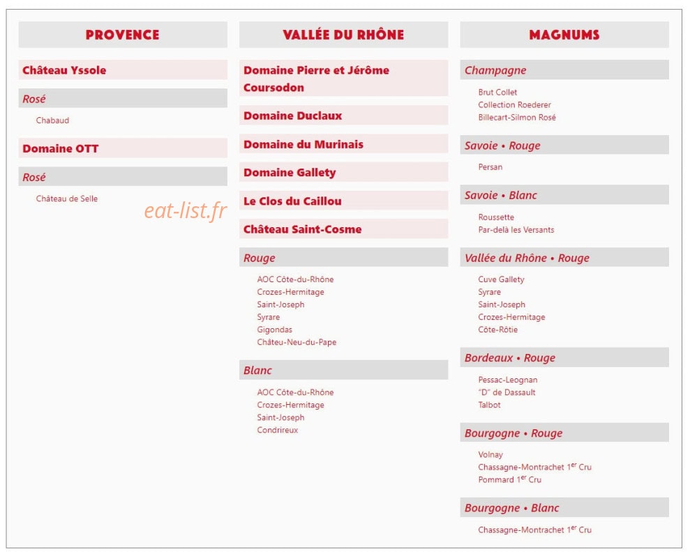 Chez Marcel & Fonsine — carte page 7