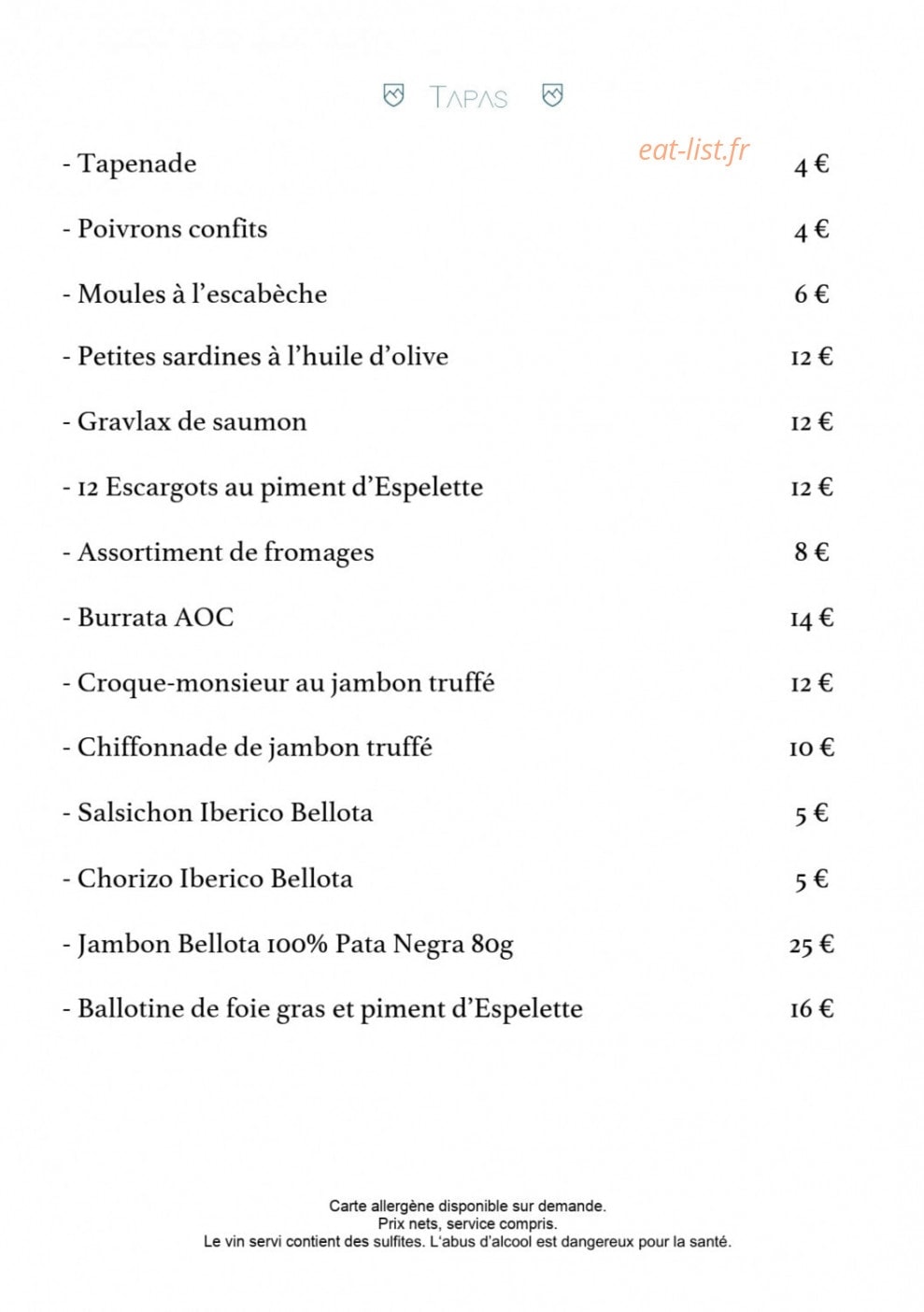 Sopar Restaurant — carte page 3