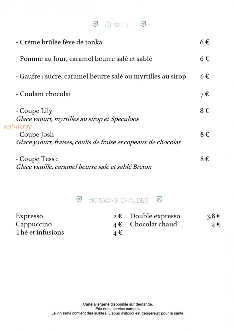 Sopar Restaurant — carte page 4