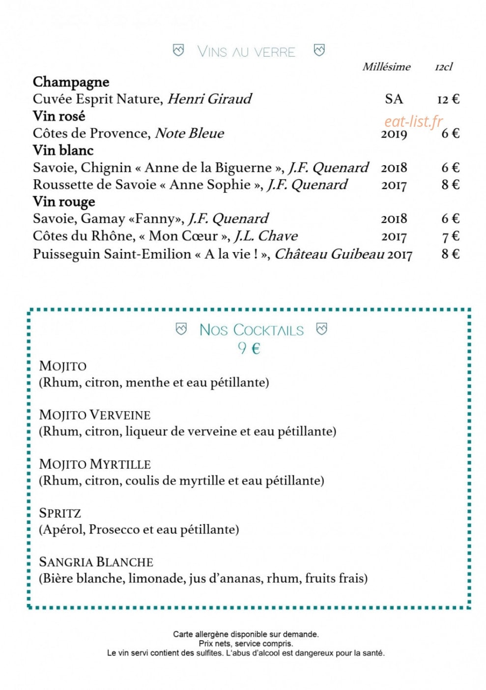 Sopar Restaurant — carte page 2