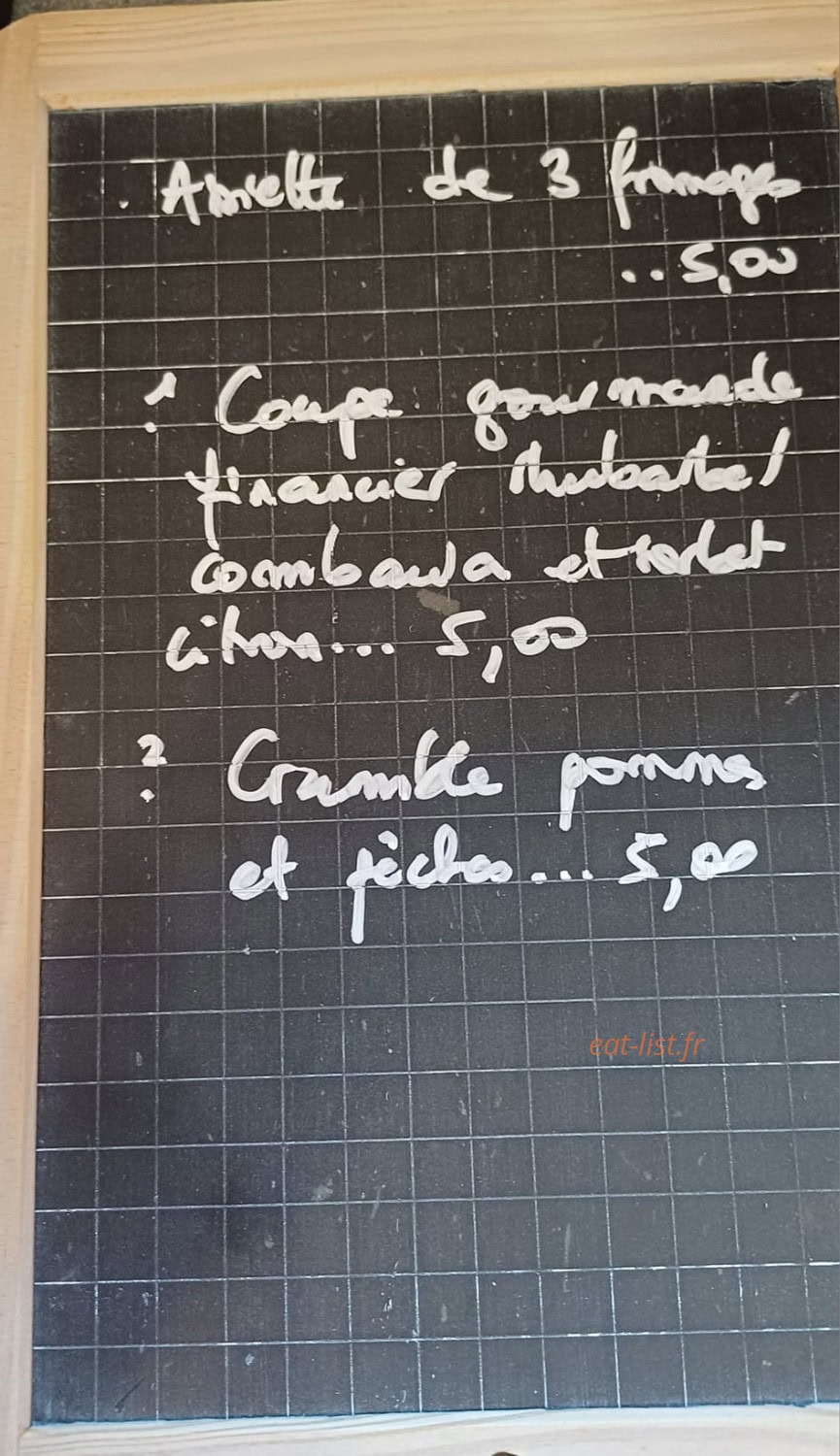 Carte et menu de Auberge du Chaussy à La Tour-en-Maurienne — L'ardoise (suite)