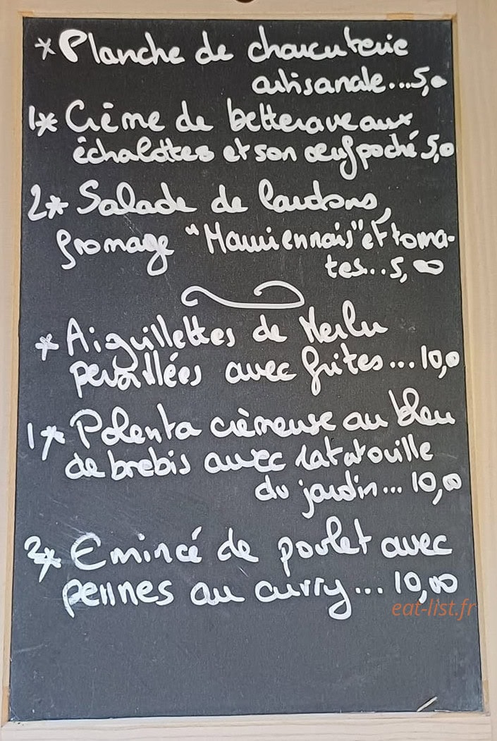 Carte et menu de Auberge du Chaussy à La Tour-en-Maurienne — L'ardoise