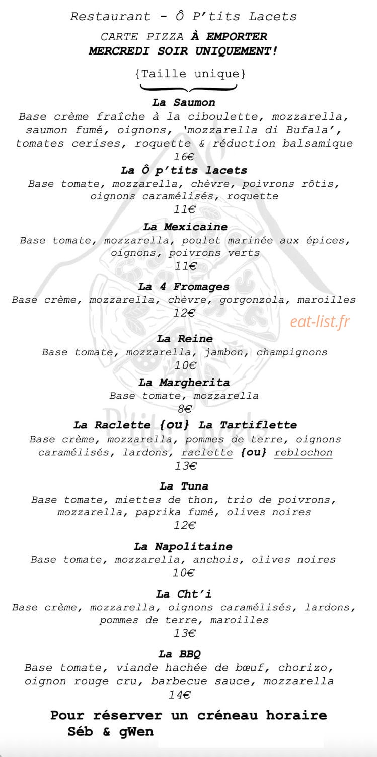 Ô P'tits Lacets — carte page 3
