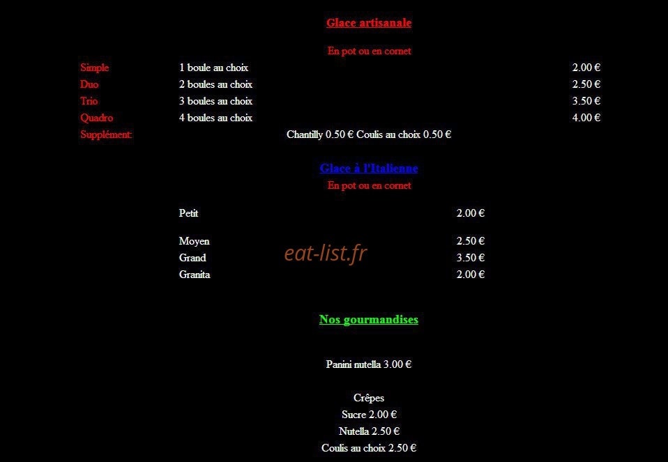 La grignoterie — carte page 9