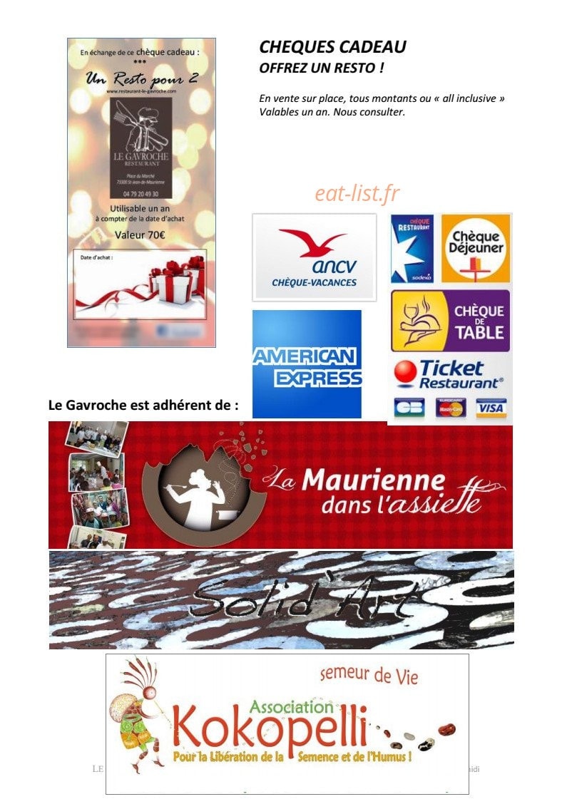 Restaurant Le Gavroche — carte page 4