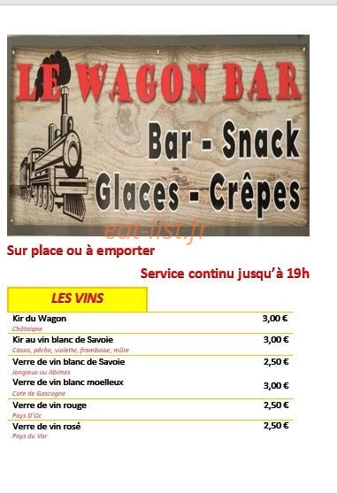 Le Wagon Bar — carte page 1
