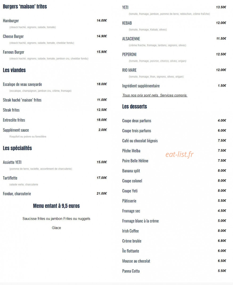 Le Yeti — carte page 4