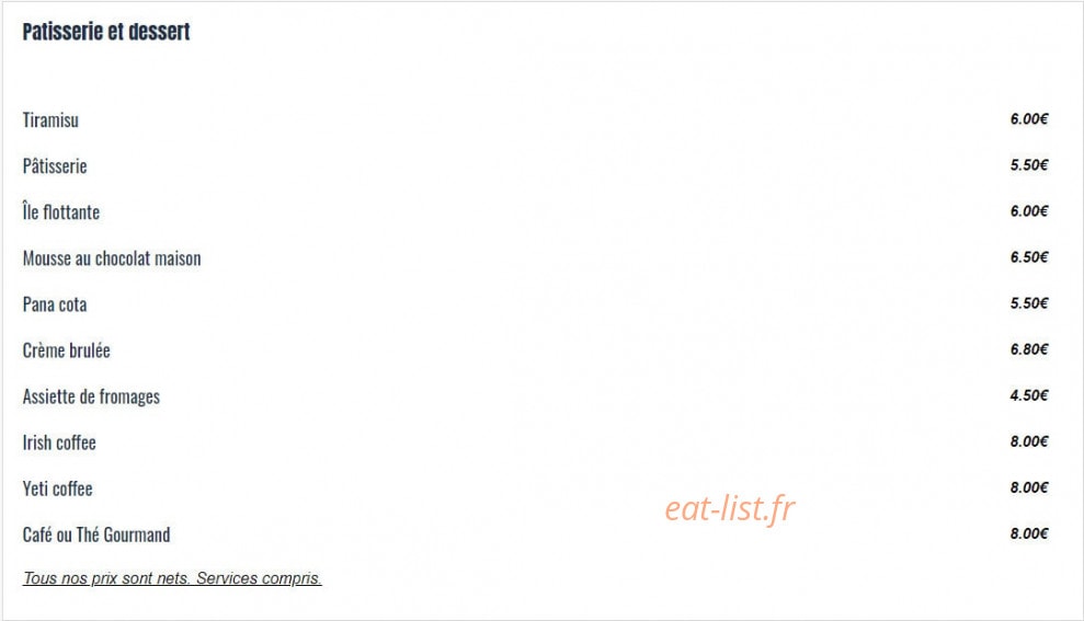 Le Yeti — carte page 13