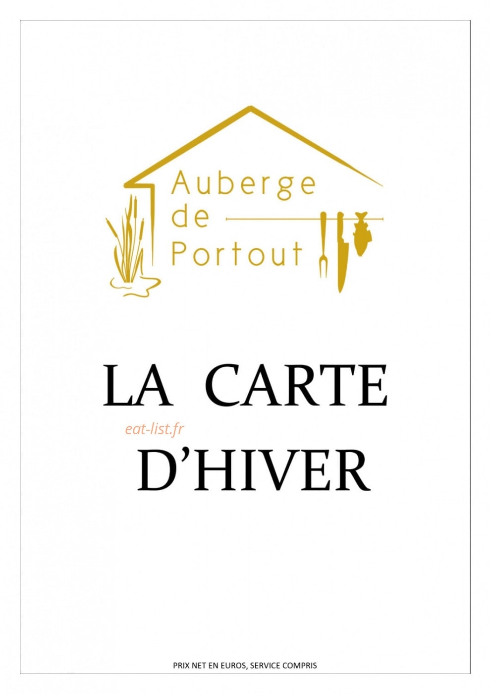 Auberge de Portout — carte page 1
