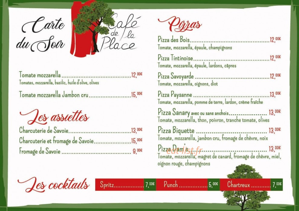 Café de la Place — carte page 5