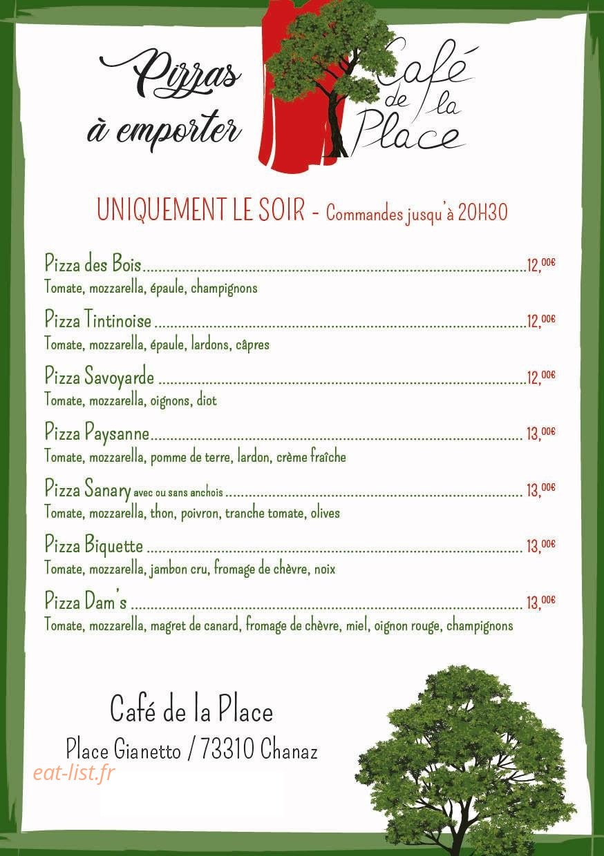 Café de la Place — carte page 7