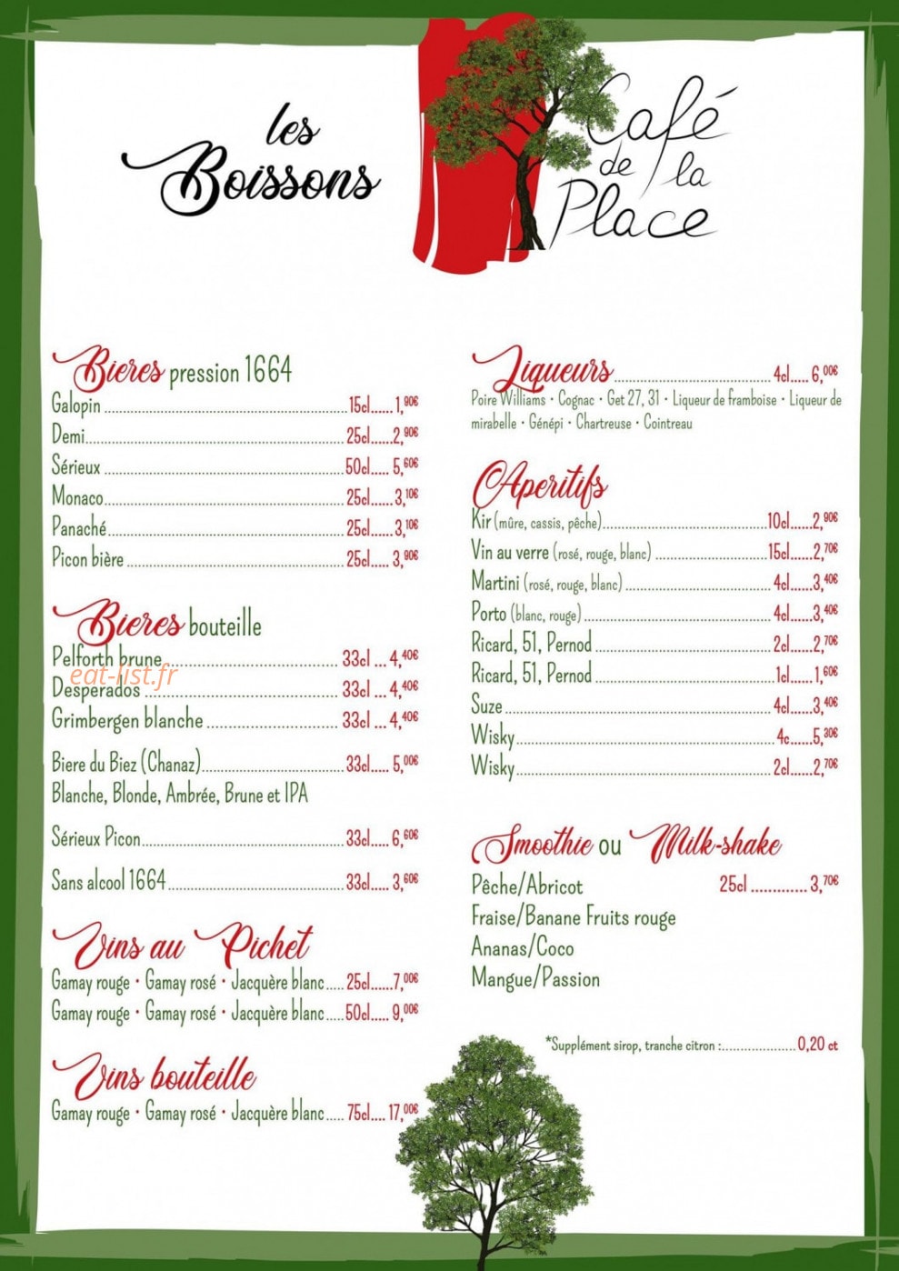 Café de la Place — carte page 3