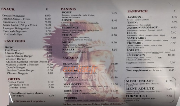 Croq' Burger — carte page 1