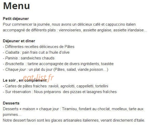 Jam bar — carte page 1