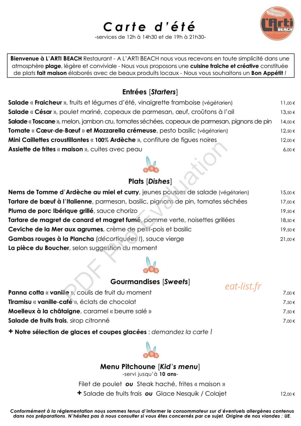 L'Arti — carte page 1