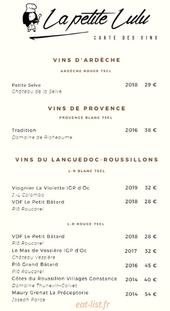La Petite Lulu — carte page 10