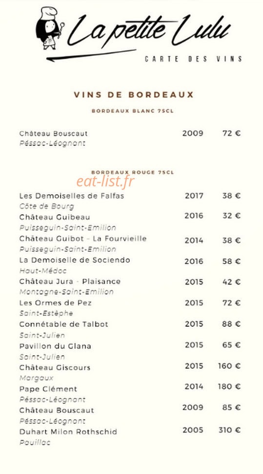 La Petite Lulu — carte page 6