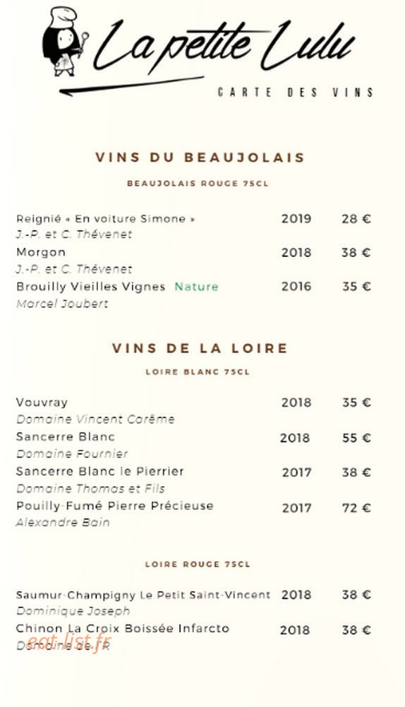 La Petite Lulu — carte page 9