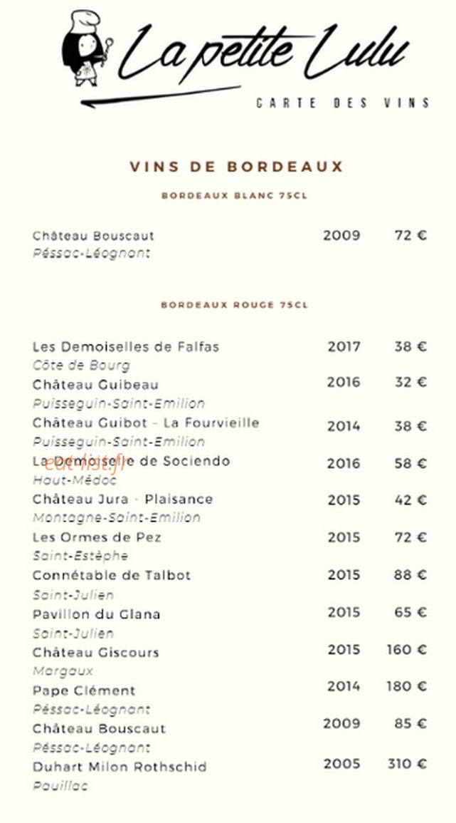 La Petite Lulu — carte page 12
