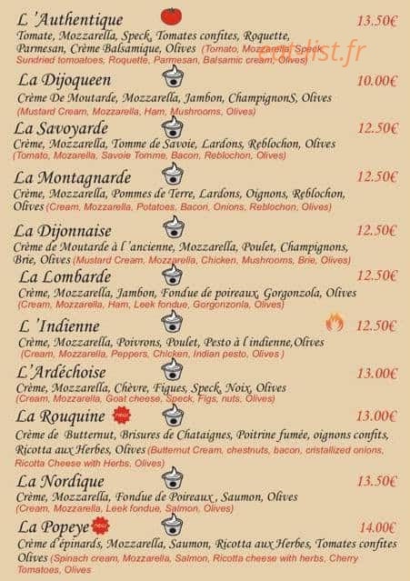 La Pizz de Tignes — carte page 2