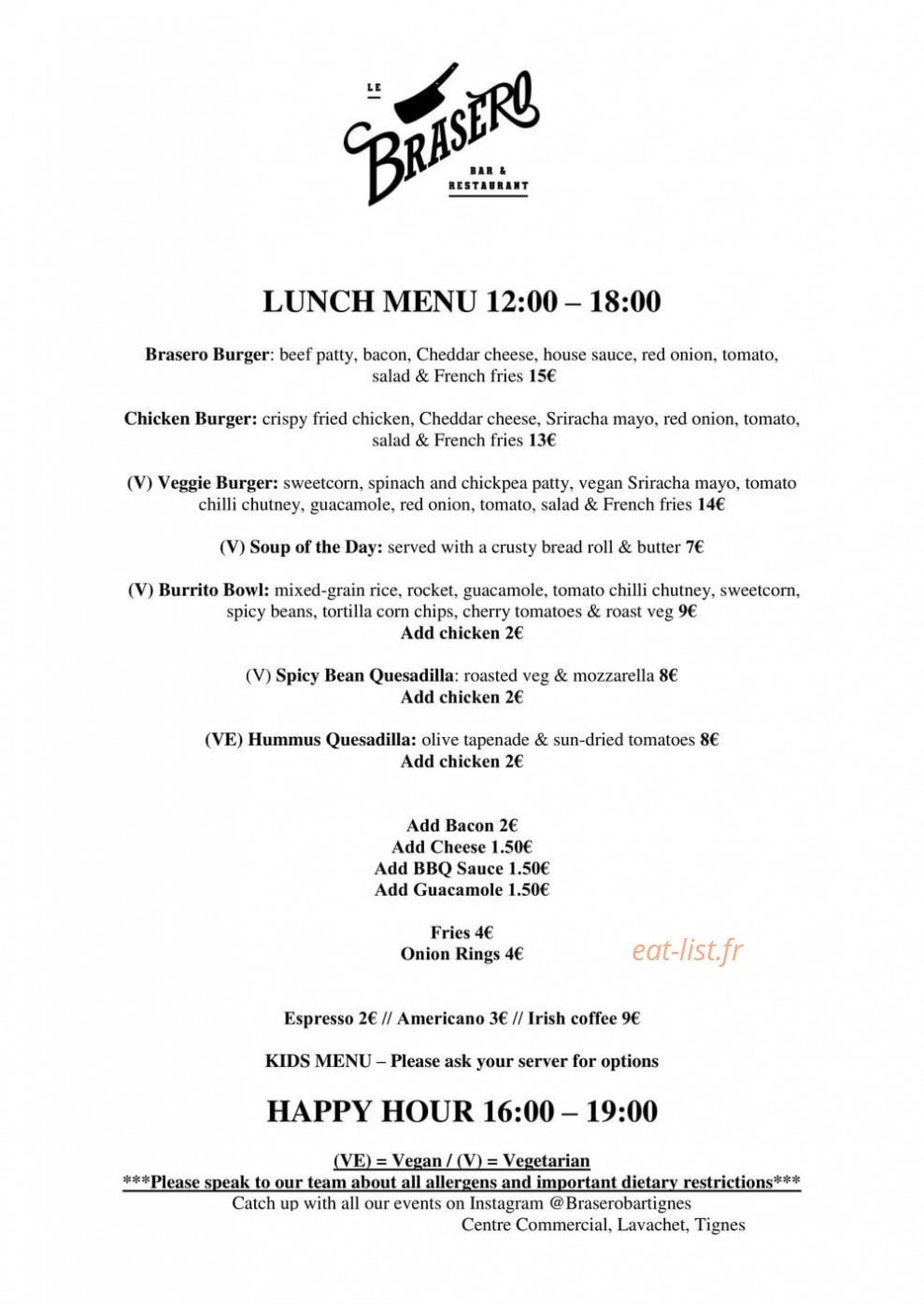 Le Brasero — carte page 1