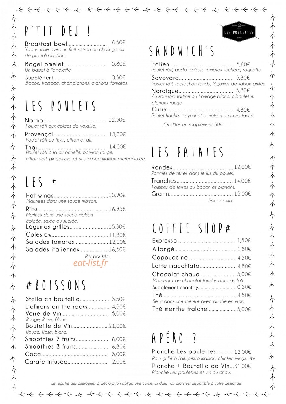 Les poulettes — carte page 1