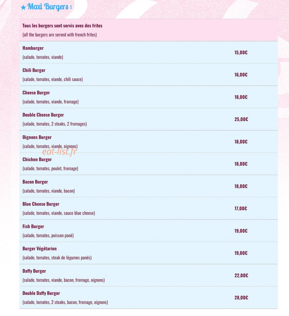 Tex Mex — carte page 1