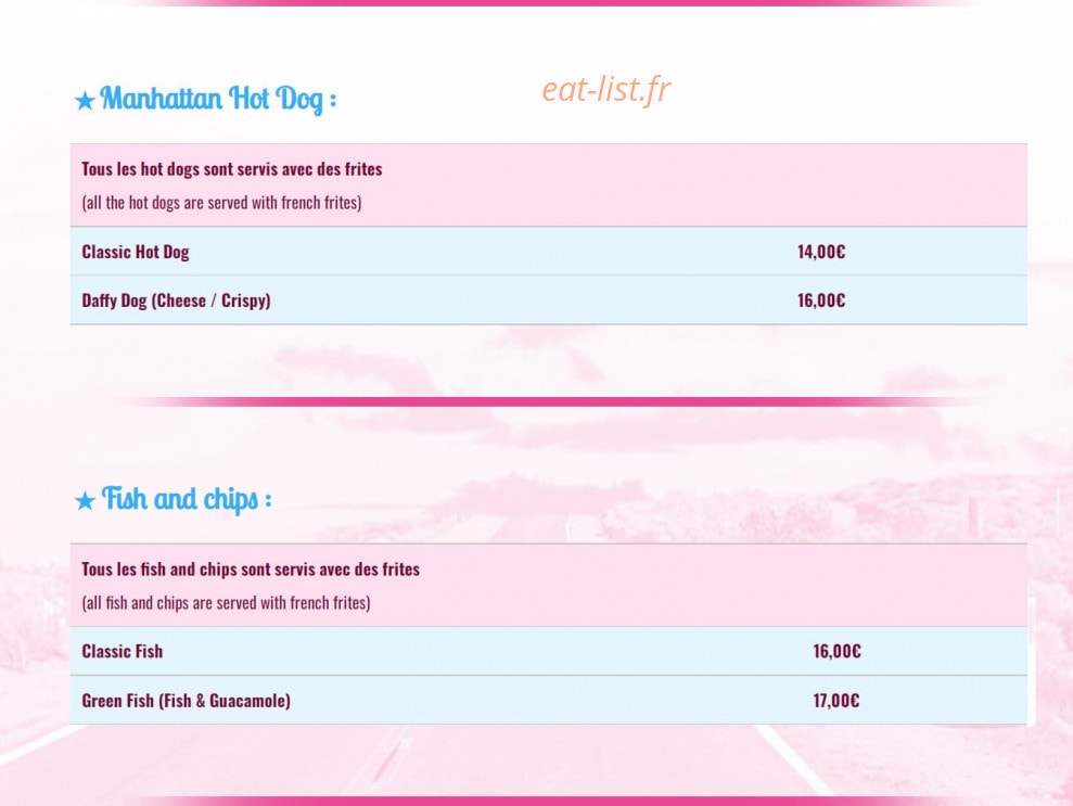 Tex Mex — carte page 3
