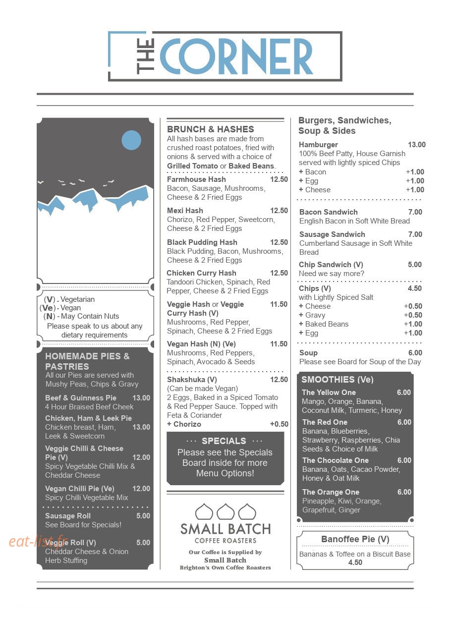 The Corner — carte page 2