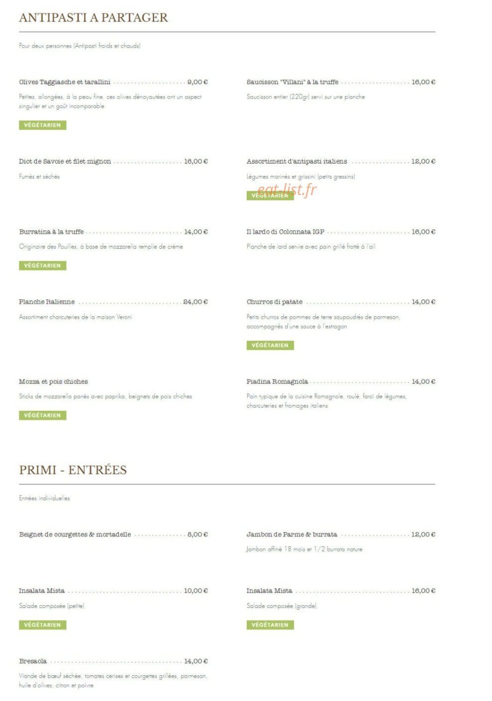 Carte et menu de Le Carouge à Le Pont de Beauvoisin — A partager et entrées