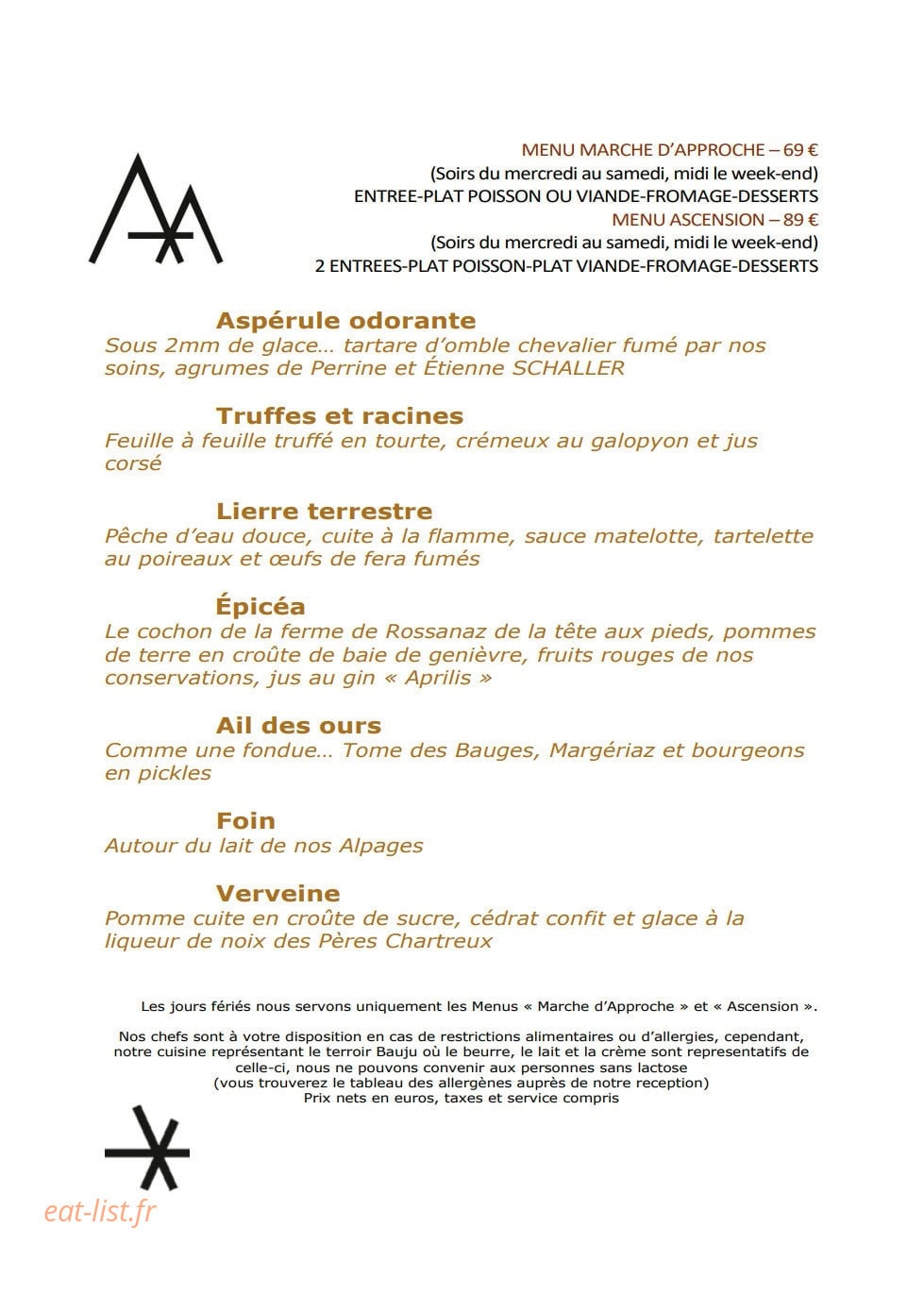 Auberge d'Aillon et d'Ailleurs — carte page 3