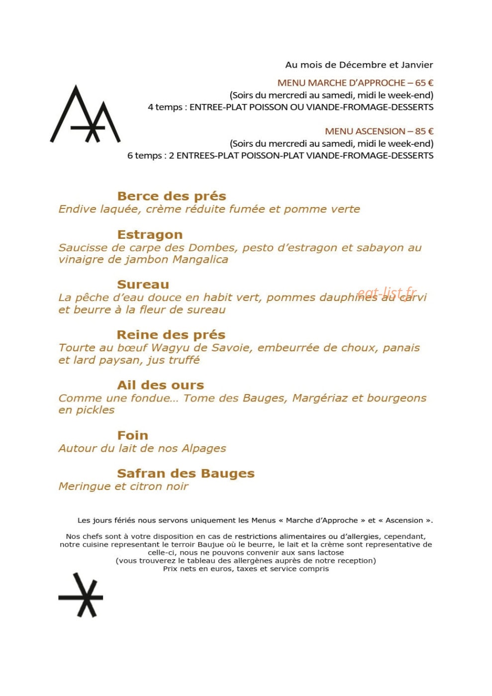 Auberge d'Aillon et d'Ailleurs — carte page 2